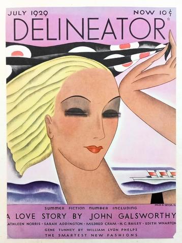 Art deco cover Delineator July 1929 Helen Dryden beschikbaar voor biedingen