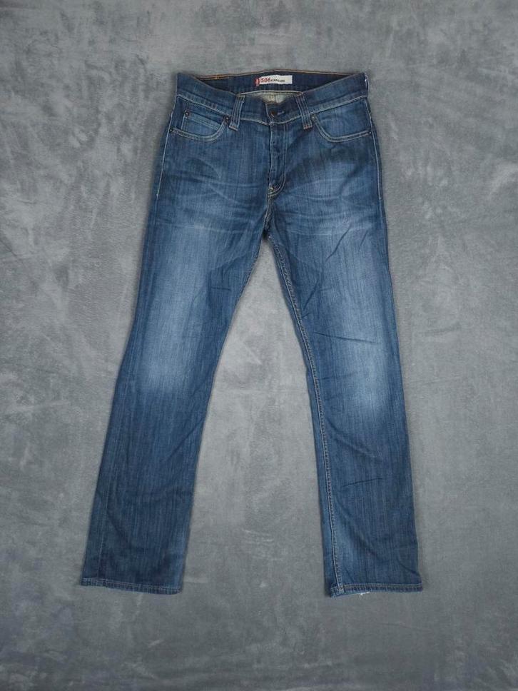 Levis Broek 506 W33 L34 Standard Straight Fit Donker Blauw, Kleding | Heren, Spijkerbroeken en Jeans, Gedragen, W33 - W34 (confectie 48/50)