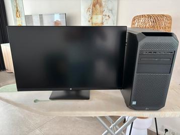 HP Z4 G4 Workstation met een 27" HP Z monitor. beschikbaar voor biedingen