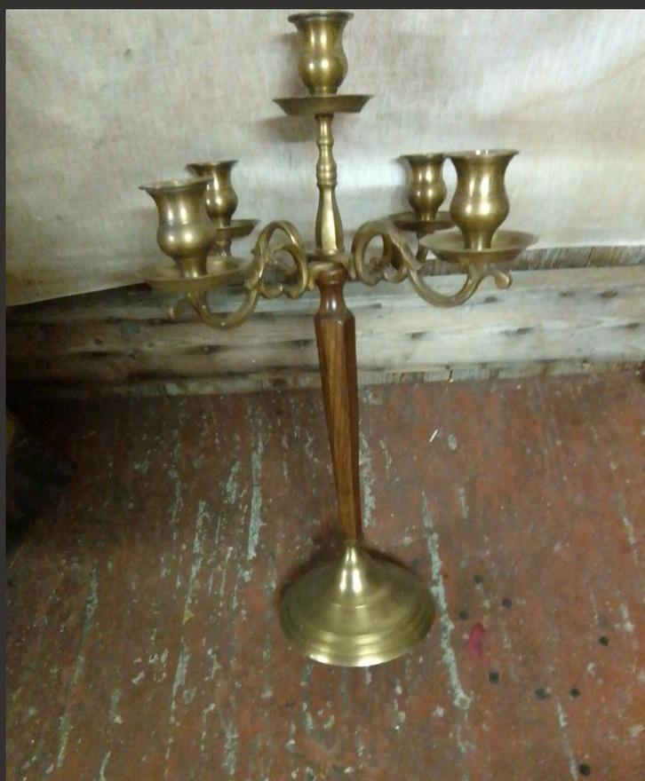 BRONZEN en KOPER KANDELAARS, Antiek en Kunst, Antiek | Kandelaars, Koper of Brons, Ophalen of Verzenden