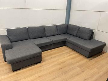 Mooie luxe donkergrijze u bank - GEREINIGD!!! beschikbaar voor biedingen
