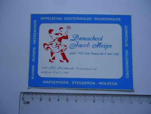 sticker oud Jcob Meijer dans appelscha heerenveen noordwolde, Verzamelen, Stickers, Zo goed als nieuw, Bedrijf of Vereniging, Verzenden