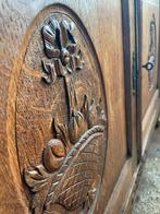 Vintage houten commode kast met marmeren blad, Ophalen, Gebruikt