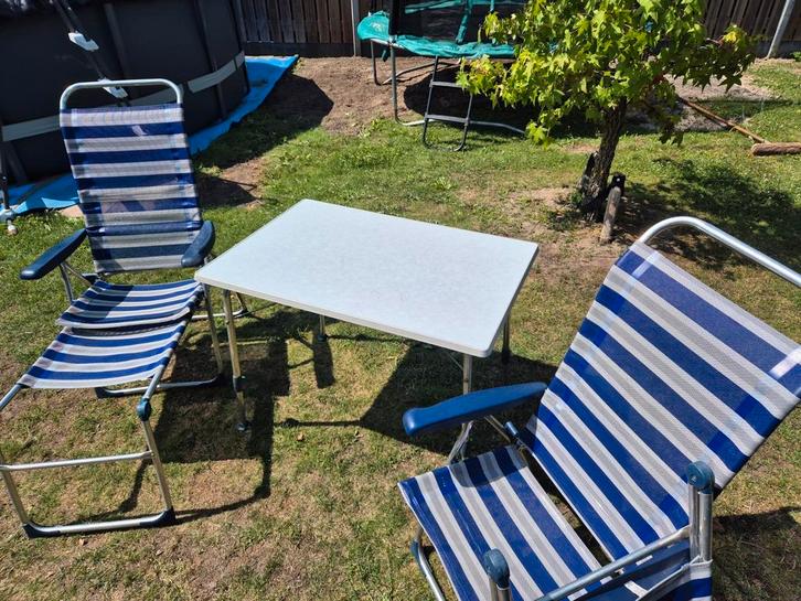 Crespo stoelen en tafel, Caravans en Kamperen, Kampeermeubelen, Zo goed als nieuw, Campingtafel, Ophalen
