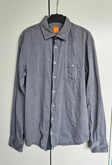 Hugo Boss Grijsblauw getailleerd Overhemd met accenten beschikbaar voor biedingen