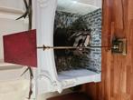 Bronzen vloerlamp met bordeaux rode kap, Huis en Inrichting, Lampen | Vloerlampen, Ophalen of Verzenden, Zo goed als nieuw