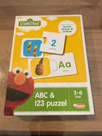 Sesamstraat ABC & 123 Puzzel, Ophalen of Verzenden, Meer dan 50 stukjes, Zo goed als nieuw, 2 tot 4 jaar