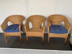 Rieten armstoelen, Huis en Inrichting, Stoelen, Ophalen, Gebruikt, Riet of Rotan, Drie