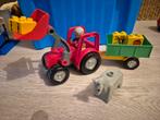 Duplo Tractor met Aanhanger en Dieren, Ophalen of Verzenden, Zo goed als nieuw, Complete set, Duplo