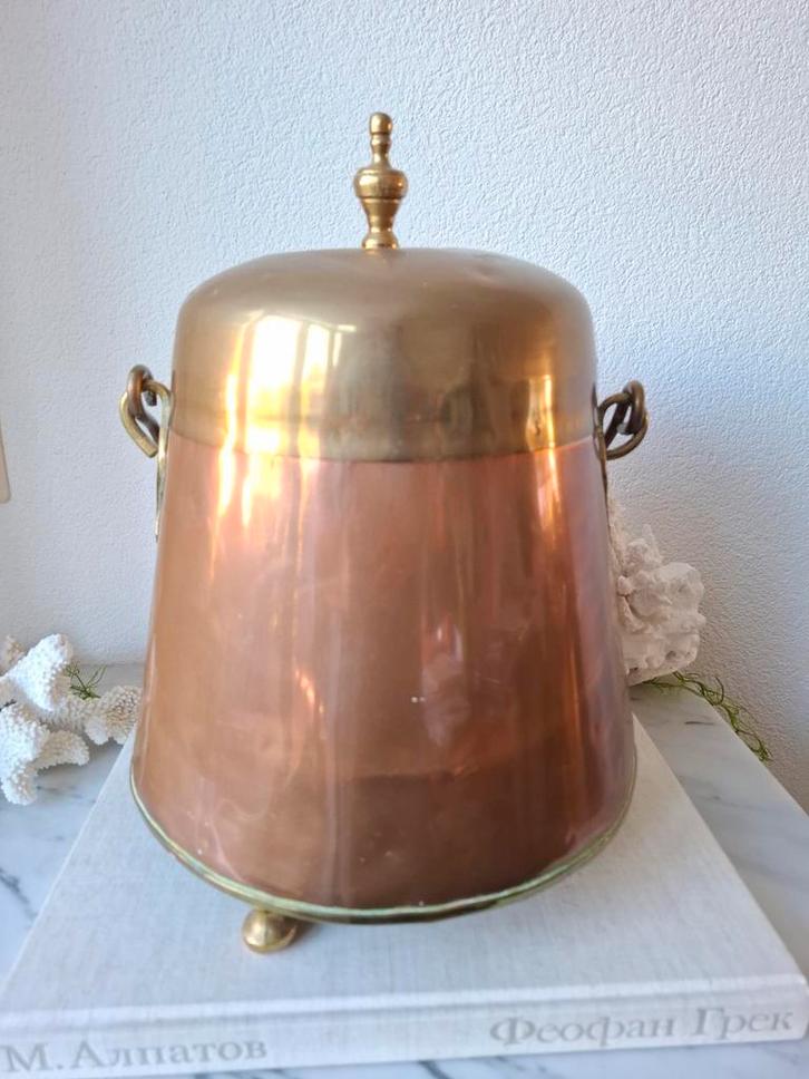 Antieke koperen doofpot open haard, Antiek en Kunst, Antiek | Koper en Brons, Ophalen of Verzenden