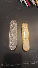 Antieke metalen haarborstel – Vintage hair brush – Decoratie, Ophalen of Verzenden, Zo goed als nieuw