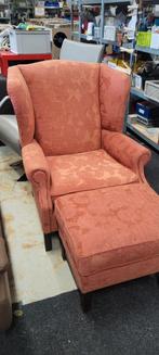 Comfortabele Rokersstoel met Hocker, Ophalen, Hout, Gebruikt, Klassiek