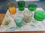 Vintage gekleurde glazen set, Huis en Inrichting, Keuken | Servies, Glas of Glazen, Ophalen of Verzenden, Overige stijlen, Glas