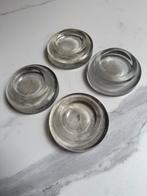 4 retro glazen voetjes kachel radiator, Doe-het-zelf en Verbouw, Verwarming en Radiatoren, Ophalen of Verzenden