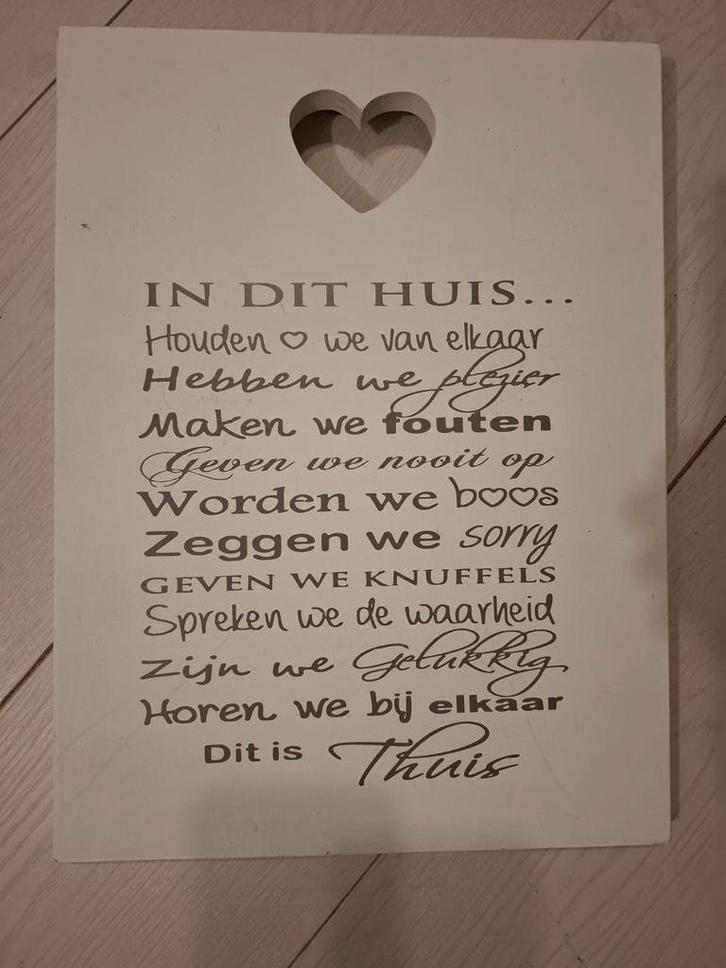 Houten Wanddecoratie - Huis & Haard, Huis en Inrichting, Woonaccessoires | Lijsten, Gebruikt, Minder dan 50 cm, Minder dan 50 cm