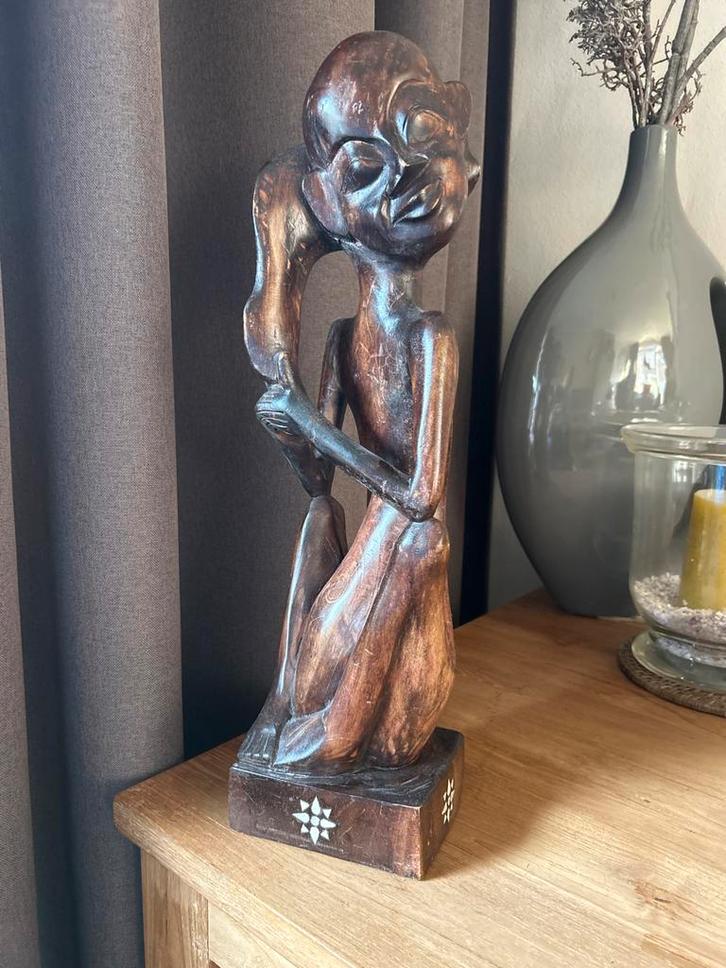 Houten Afrikaans Beeld, Antiek en Kunst, Kunst | Beelden en Houtsnijwerken, Ophalen of Verzenden