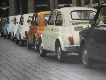 FIAT 500 (canvas op hout-lijst) (1 x 1,5 meter) beschikbaar voor biedingen