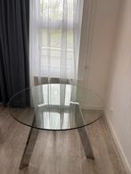 Glazen Eettafel Carib - 4 persoons, Huis en Inrichting, Tafels | Eettafels, 100 tot 150 cm, Rond, Ophalen of Verzenden, Vier personen