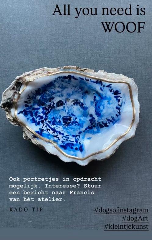 Huisdieren ~portret ~kleintje kunst ~k oetserschelp ~atelier, Huis en Inrichting, Woonaccessoires | Schilderijen, Tekeningen en Foto's