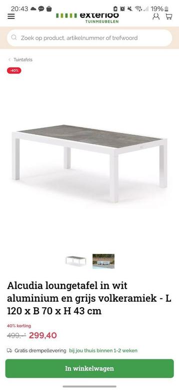 Nieuwe Vinci grijs/witte tuintafel beschikbaar voor biedingen