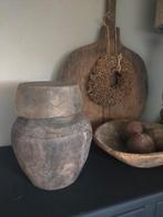 Oude houten pot met deksel, Ophalen of Verzenden