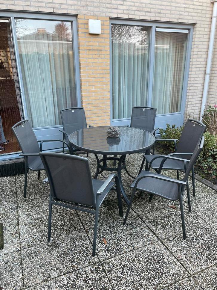 Mooie Tuinset - Merk/Design, Tuin en Terras, Tuinsets en Loungesets, Gebruikt, Tuinset, Aluminium, 6 zitplaatsen, Eettafel, Ophalen