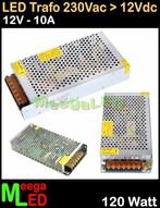 LED Trafo Voeding Adapter Driver 230V > 12V 10A = 120W - O, Ophalen of Verzenden, Nieuw, LEDtrafo