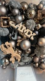 Mix v 100 stuks kerstballen ornamenten decoratie hout  taupe, Ophalen of Verzenden, Zo goed als nieuw