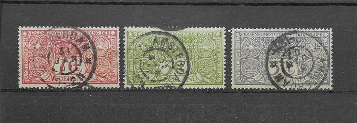 Nederland 1906, NVPH 84 t/m 86, Gestempeld., Postzegels en Munten, Postzegels | Nederland, Gestempeld, T/m 1940, Verzenden
