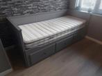 Ikea Brimnes Bedbank - Grijze slaapbank met opberglades, Ophalen, Eenpersoons, 80 cm, 200 cm