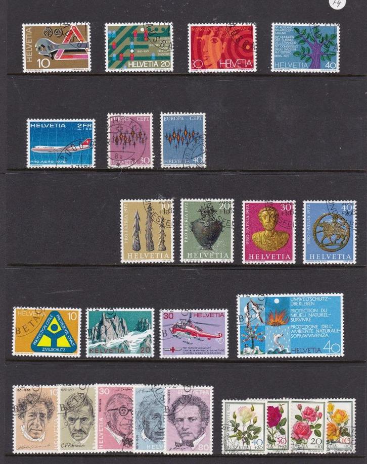 Zwitserland 1972 complete jaargang gestempeld, Postzegels en Munten, Postzegels | Europa | Zwitserland, Gestempeld, Ophalen of Verzenden