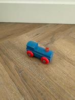 Heel goed blauw rood vintage Brio locomotief trein hout 70s, Ophalen of Verzenden, Zo goed als nieuw