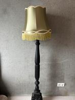 Vintage schemerlamp met groene lampenkap vintage, Huis en Inrichting, Lampen | Wandlampen, Ophalen, Gebruikt, Hout, Vintage brocante retro