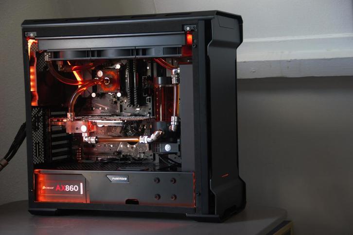 Custom watercooled PC build, Computers en Software, Desktop Pc's, Gebruikt, 4 Ghz of meer, SSD, 16 GB, Met videokaart, Gaming