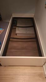 1- persoons bed, wit, met Auping bodem, Ophalen, Gebruikt, 90 cm, Eenpersoons
