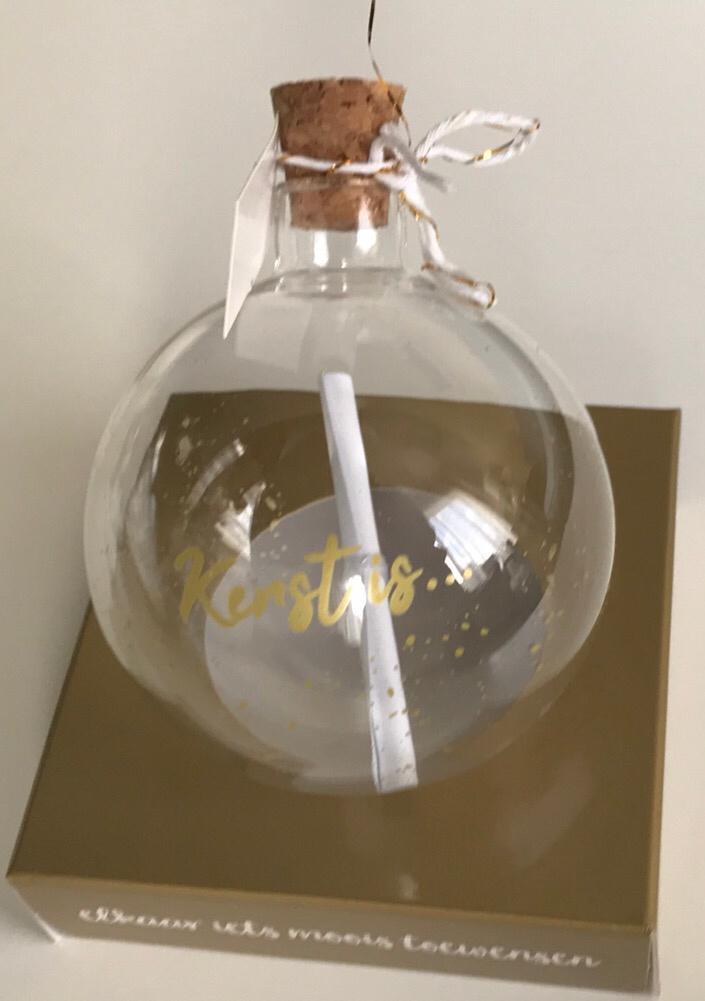 Glazen kerstbal waarin je wens kan doen, Diversen, Kerst, Nieuw, Ophalen of Verzenden