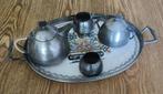 Tinnen servies, 4 delig met dienblad, Antiek en Kunst, Antiek | Tin, Ophalen