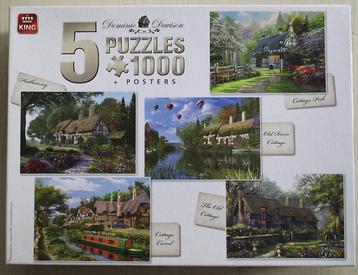 Legpuzzel King - Cottages. 5x 1000 stukjes in één doos beschikbaar voor biedingen