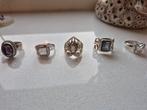Diverse zilveren 925 ringen met edelstenen, 18 tot 19, Ophalen of Verzenden, Zo goed als nieuw, Met edelsteen