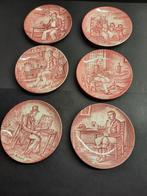 Set van 6 vintage borden met afbeeldingen, Antiek en Kunst, Ophalen of Verzenden