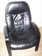 Coole stoere stoel echt leer zwart zwarte fauteuil, Ophalen, Gebruikt, Zwart, Leer