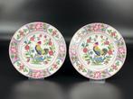 Chinees porselein famille rose hanen borden 2x, Ophalen of Verzenden