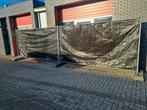 14x Gebruikte bouwhekken met zeil + blokken, Tuin en Terras, Tuinhekken en Hekwerk, Ophalen, Gebruikt, Onbekend, Onbekend