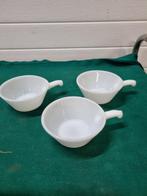 -	Soepkommen melkglas drie stuks anchor hocking, Ophalen of Verzenden