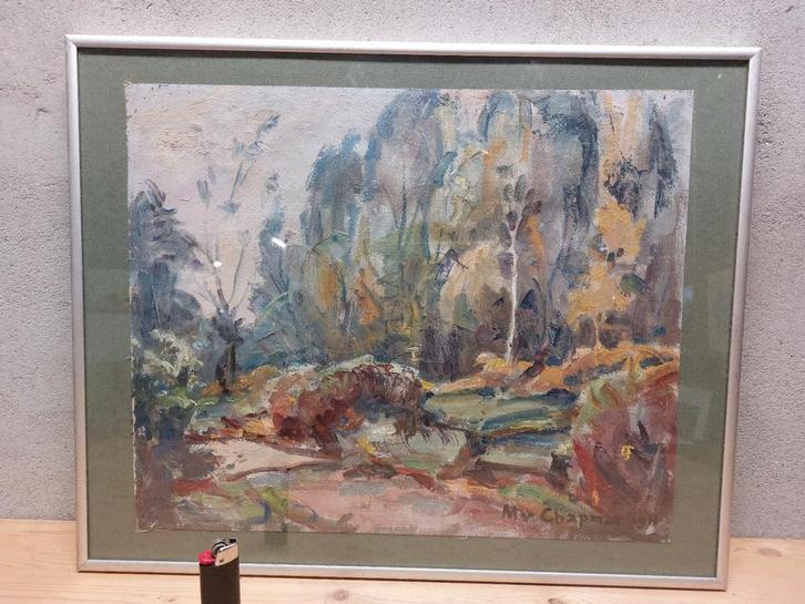 Olieverf op doek (Chapman, 1911), Antiek en Kunst, Kunst | Schilderijen | Abstract, Ophalen of Verzenden