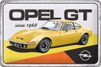 Opel GT 1968.  Metalen wandbord in reliëf 20 x 30 cm., Ophalen of Verzenden, Nieuw, Reclamebord