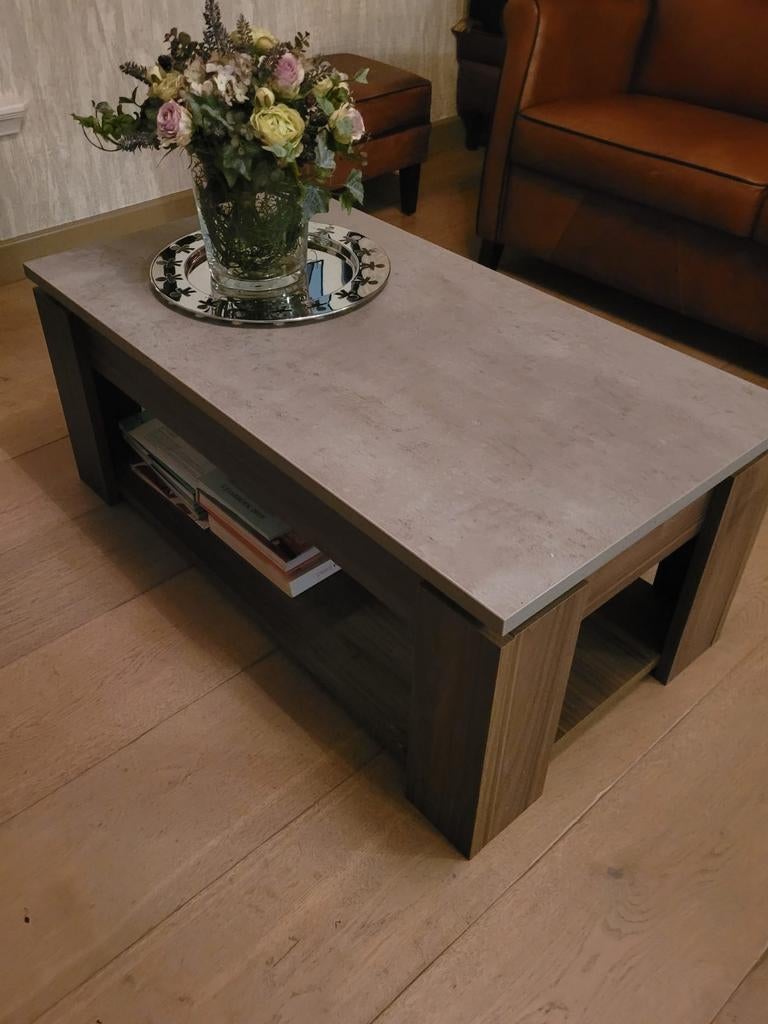 Houten salontafel, lichtbruin, Huis en Inrichting, Tafels | Salontafels, Ophalen, 100 tot 150 cm, 50 tot 100 cm, Zo goed als nieuw