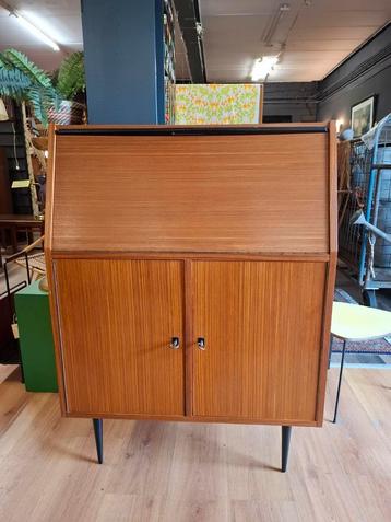 Vintage secretaire teak design kast bureau wandmeubel  beschikbaar voor biedingen