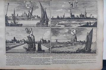 1 / Sloten Worcum , Ijlst & Hindeloopen Gravure uit 1674 beschikbaar voor biedingen