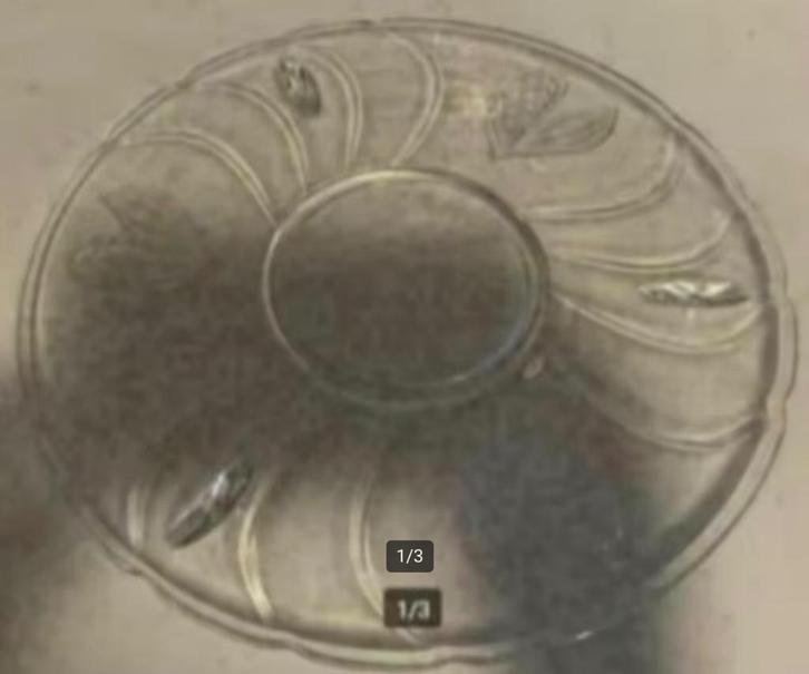 Glazen taartschotel, serveerplateau, sierbord, schaal glas, Antiek en Kunst, Antiek | Schalen, Ophalen of Verzenden